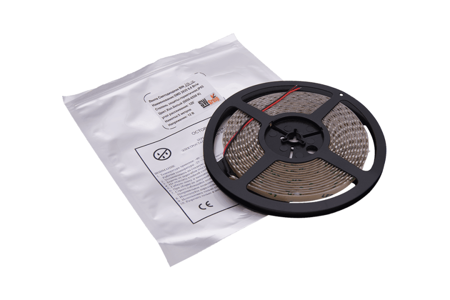 Лента светодиодная SWG SWG2120, 9,6 Вт/м, 12В , IP65, холодный белый