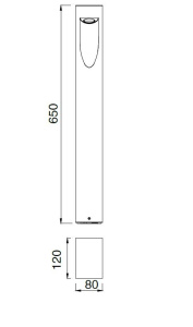 Ландшафтный столбик W2160А-650-4К Bl