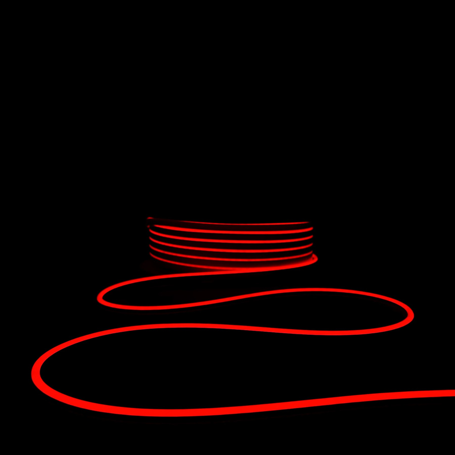 Односторонний Гибкий Неон 6х12мм Красный 12В, IP65