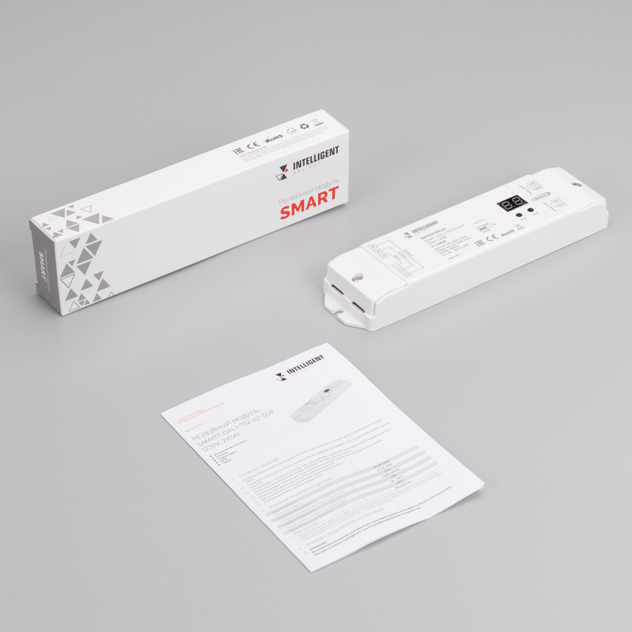 INTELLIGENT ARLIGHT Релейный модуль SMART-DALI-702-62-SUF (230V, 2x5A) (IARL, IP20 Пластик, 5 лет)