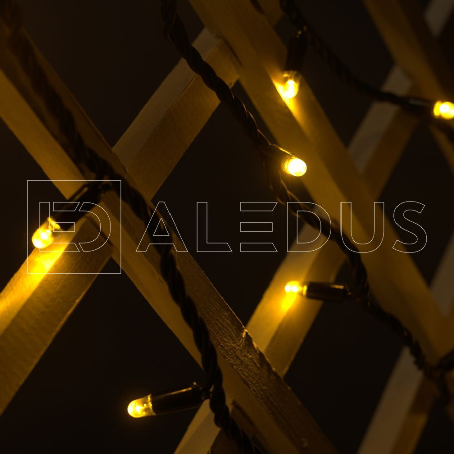 Гирлянда (Нить) ALEDUS, 220 В, 10 м, черный провод, белый, без мерцания