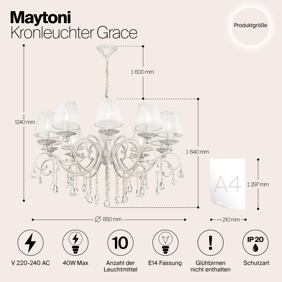 Люстра Maytoni ARM247-10-G