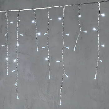Гирлянда Бахрома 3,1 x 0,5 м Белая 220В, 150 LED, Провод Прозрачный ПВХ, IP54