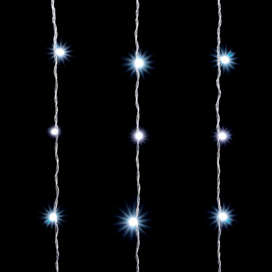 Гирлянда Занавес Облегченный 2 x 3 м Белый 220В, 600 LED, Провод Прозрачный ПВХ, IP54