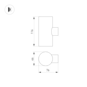 Светильник LGD-RAY-WALL-TWIN-R46-2x3W Warm3000 (GR, 24 deg, 230V) (Arlight, IP65 Металл, 3 года)