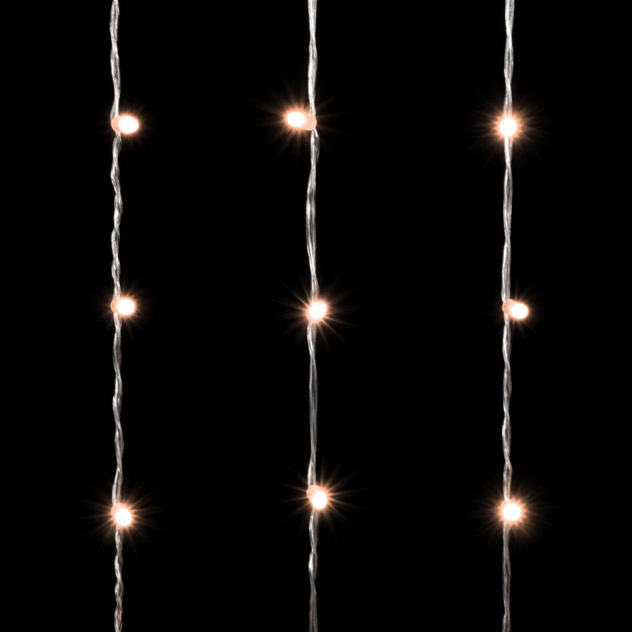 Гирлянда Занавес с Колпачком 2 x 3 м Экстра Тепло-Белый 220В, 600 LED, Провод Прозрачный ПВХ, IP65