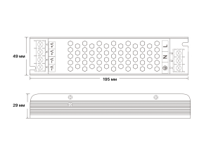 Компактный блок питания в металлическом корпусе, IP20, 150W, 24V, YA-150-24