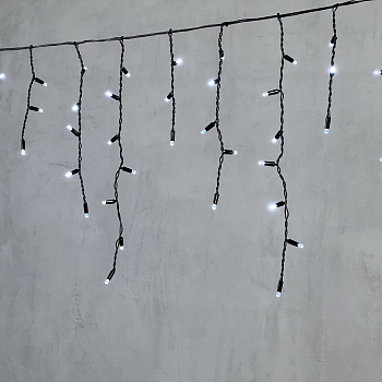 Гирлянда Бахрома с Колпачком 3,1 x 0,5 м Белая 220В, 120 LED, Провод Черный ПВХ, IP65