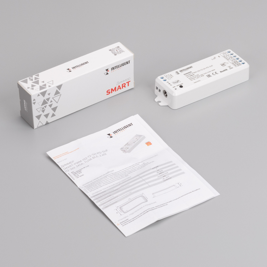 INTELLIGENT ARLIGHT Диммер SMART-PWM-102-72-SH-PD-SUF (12-36V, 2x5A, TUYA BLE, 2.4G) (IARL, Контроллер)