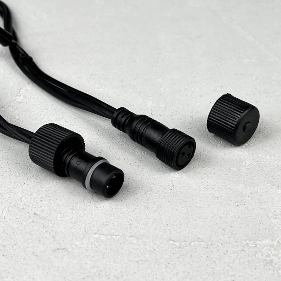 Гирлянда Бахрома 3,2 x 0,9 м Синяя 220В, 168 LED, Провод Черный Каучук, IP65