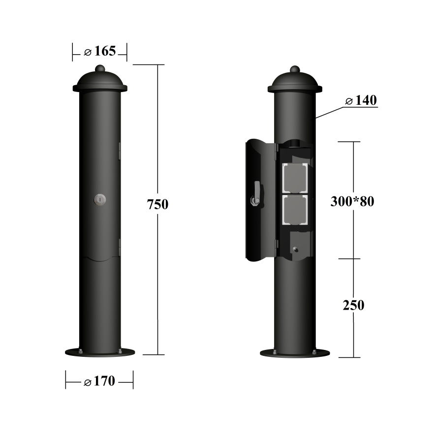 Розетка садовая 2-750 круг Bl