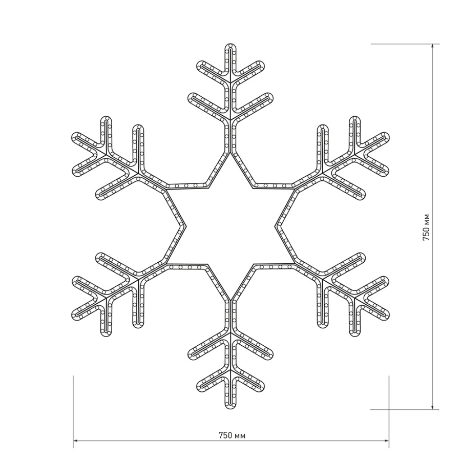 Фигура cветодиодная ARD-SNOWFLAKE-M4-750x750-324LED White (230V, 18W) (Ardecoled, IP65)
