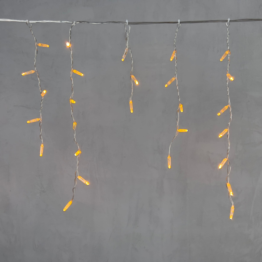 Гирлянда Бахрома с Колпачком 3,1 x 0,5 м Экстра Тепло-Белая 220В, 120 LED, Провод Прозрачный ПВХ, IP65