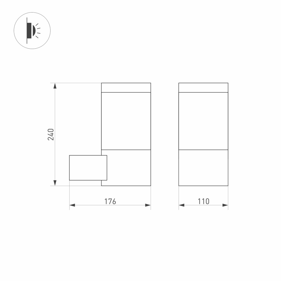 Светильник LGD-STEM-WALL-10W Warm3000 (GR, 185 deg, 230V) (Arlight, IP65 Металл, 3 года)