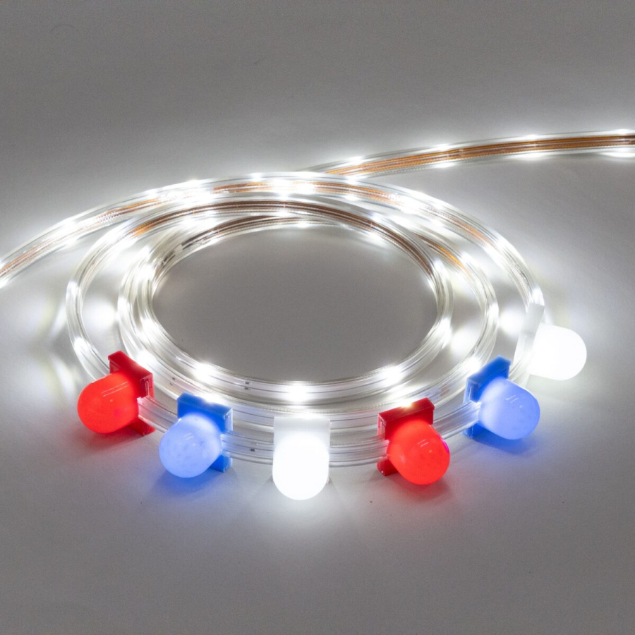 Светодиодная Лента LTC Герметичная Белая 220В, SMD2835, 24LED/м, 6000К, IP65, Бухта 100м