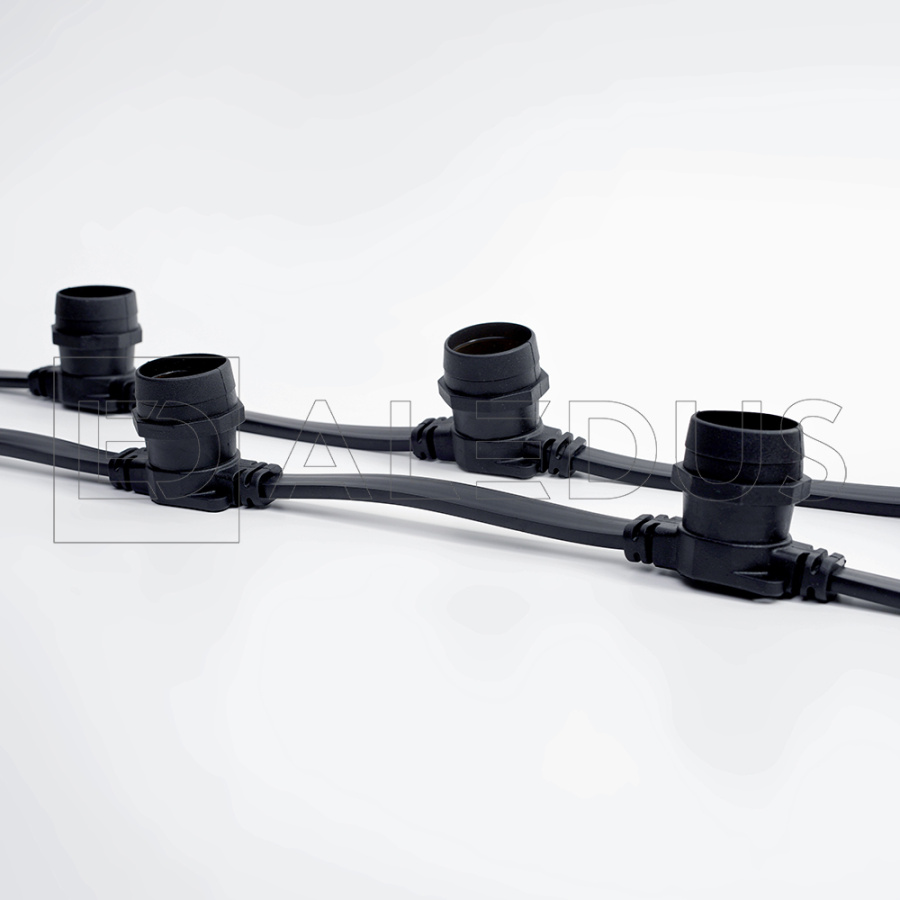 Белт лайт ALEDUS бухта 10 м, черный провод, ПВХ, шаг 40 см, Е27