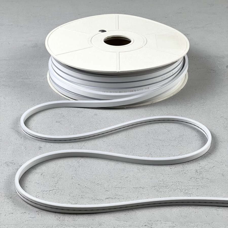 Односторонний Гибкий Неон 8х16мм Белый 24В, IP65