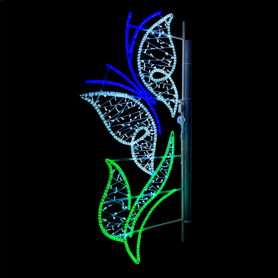 Светодиодная Консоль «Бабочка на ветке» 100 х 250 см, Разноцветная, 220В