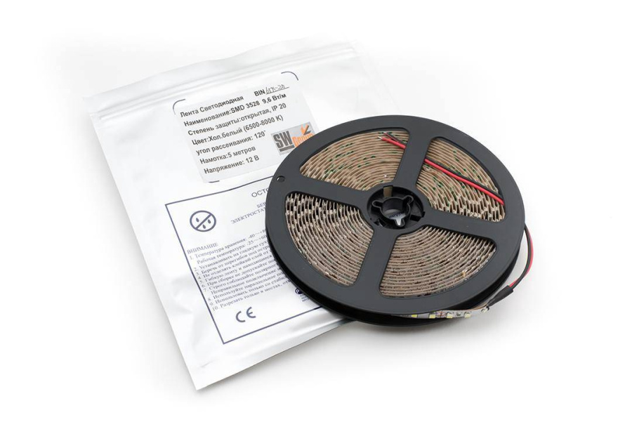 Лента светодиодная SWG SWG3120, 12В, IP20, холодный белый