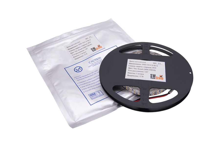 Лента светодиодная SWG SWG4240x2, 24 Вт/м, 12В, IP20, теплый белый