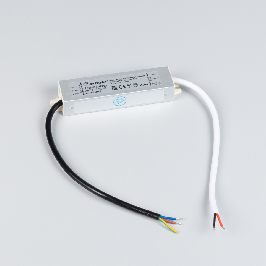 Блок питания ARPV-12020-D (12V, 1.7A, 20W) (Arlight, IP67 Металл, 3 года)