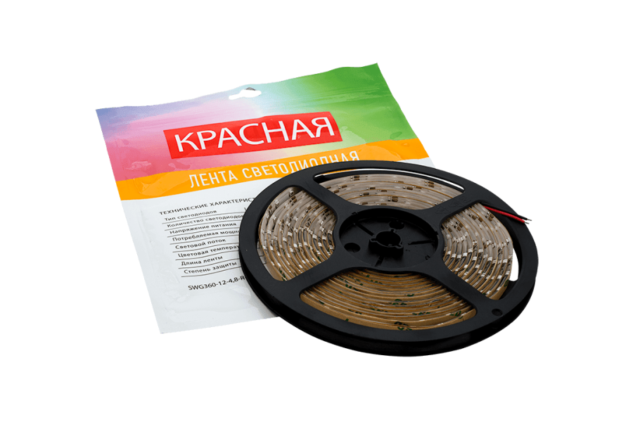 Лента светодиодная SWG SWG360, IP65, красный
