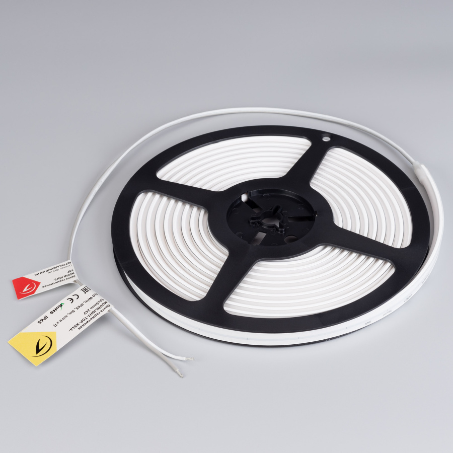 Лента герметичная MOONLIGHT-TOP-X544-10x5mm 24V Day4300 (10 W/m, IP65, 5m, wire x1) (Arlight, Вывод прямой, 3 года)