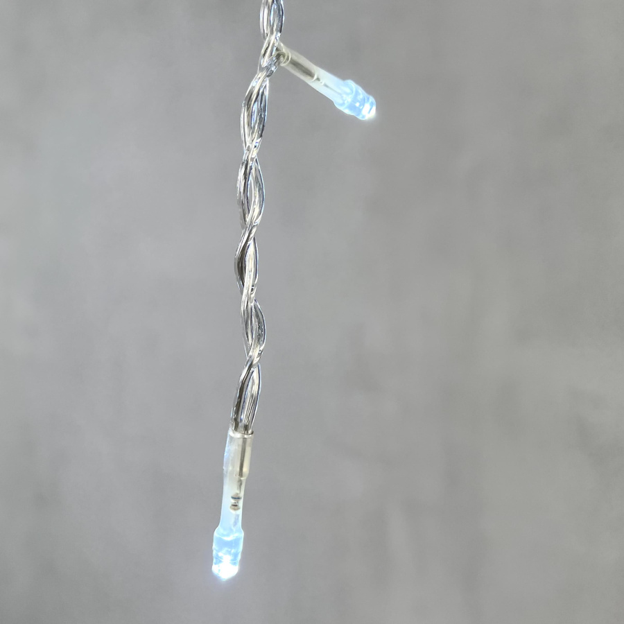 Гирлянда Бахрома 3,1 x 0,5 м Белая 220В, 150 LED, Провод Прозрачный ПВХ, IP54