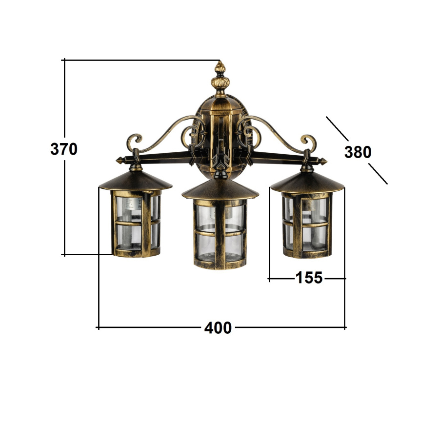 Настенный светильник 15802 3 02 Gb