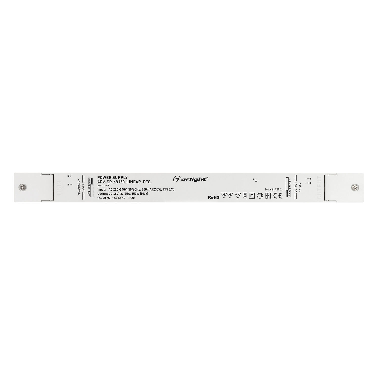 Блок питания ARV-SP-48150-LINEAR-PFC (48V, 3.125A, 150W) (Arlight, IP20 Пластик, 5 лет)