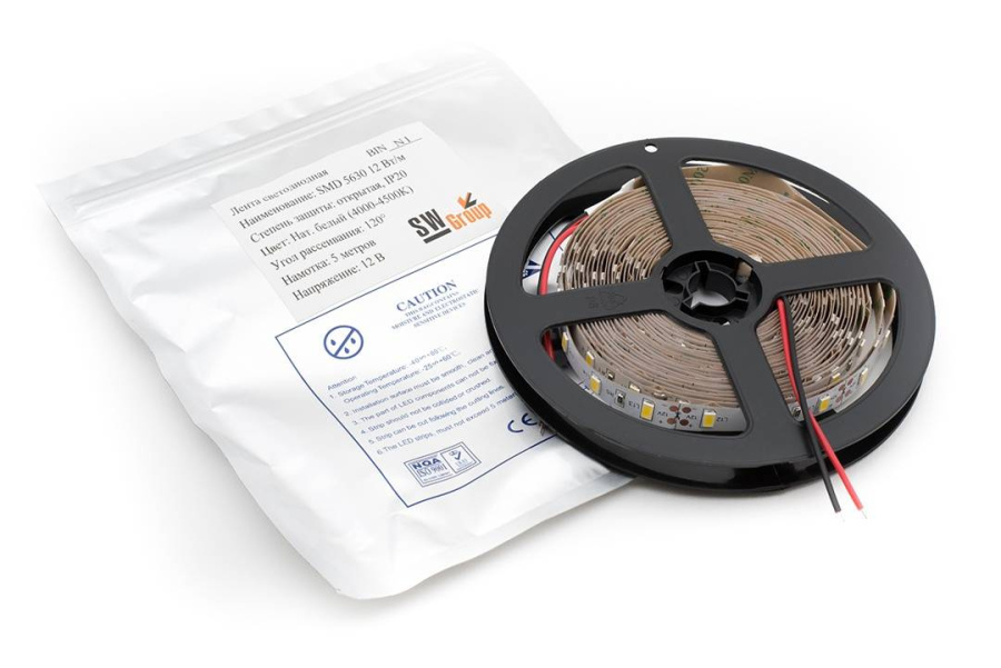 Лента светодиодная SWG SWG660, 20 Вт/м, 12В, IP20, нейтральный белый
