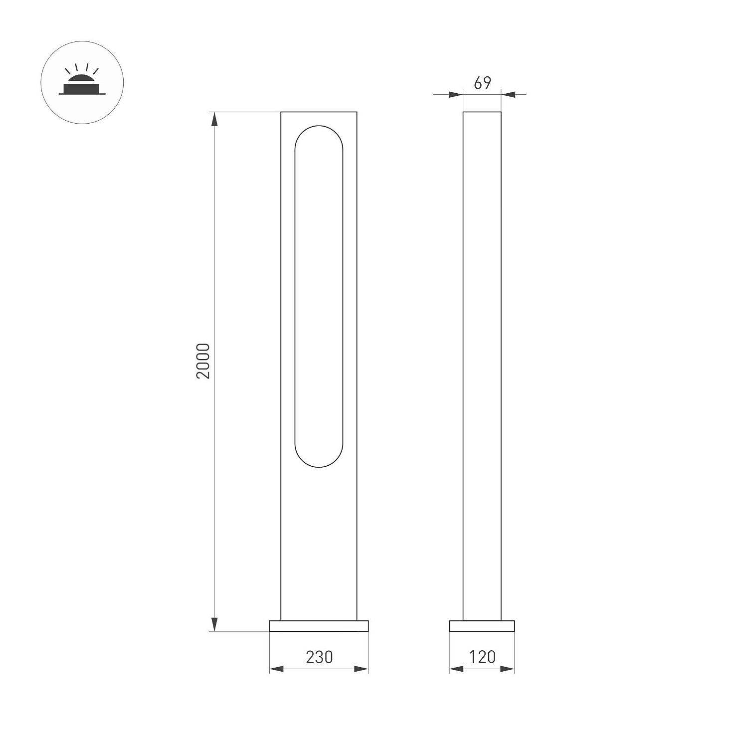 Светильник LGD-MUSE-BOLL-H2000-18W Warm3000 (DG, 328 deg, 230V) (Arlight, IP65 Металл, 3 года)