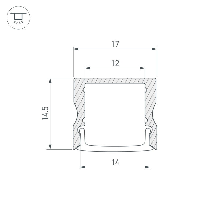 Профиль LINE-1715-2000 ANOD BLACK (Arlight, Алюминий)