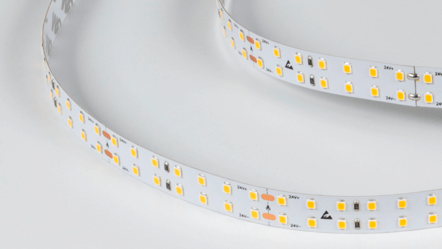 Лента светодиодная Lumker LK2H, 196 LED/м, 18 Вт/м, 24В, IP33, Теплый белый (3000K)