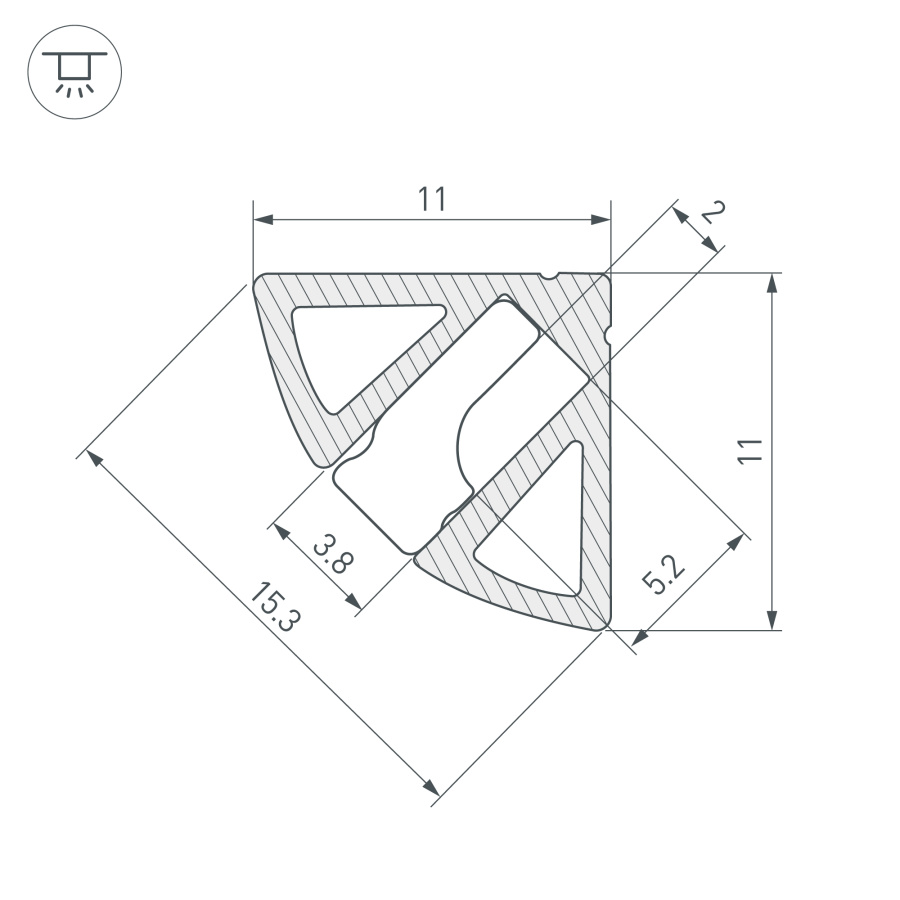 Профиль SL-KANT-H11-2000 ANOD BLACK (Arlight, Алюминий)
