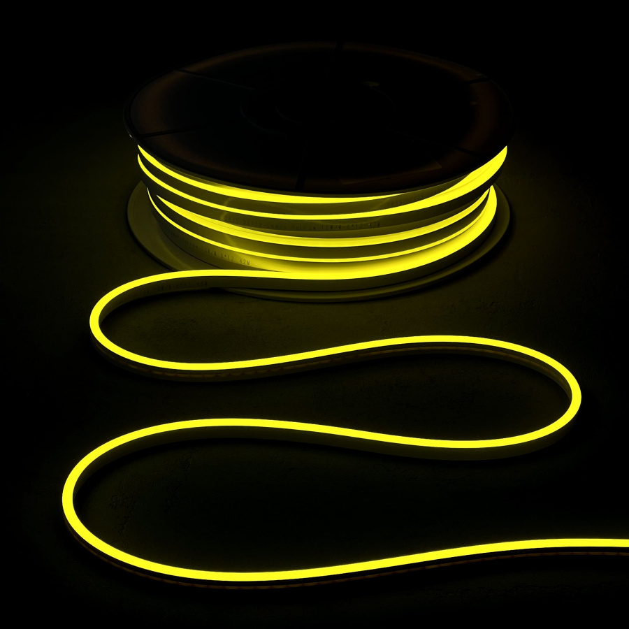 Односторонний Гибкий Неон 8х16мм Желтый 12В, IP65
