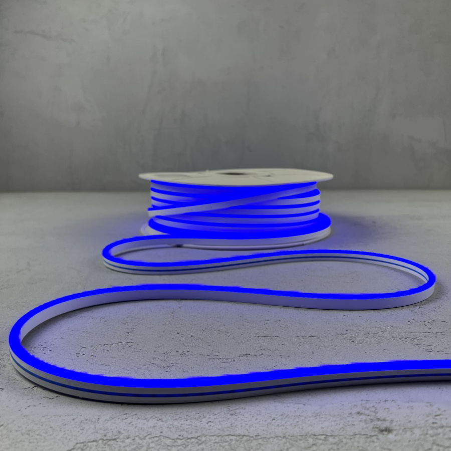 Односторонний Гибкий Неон 6х12мм Синий 12В, IP65