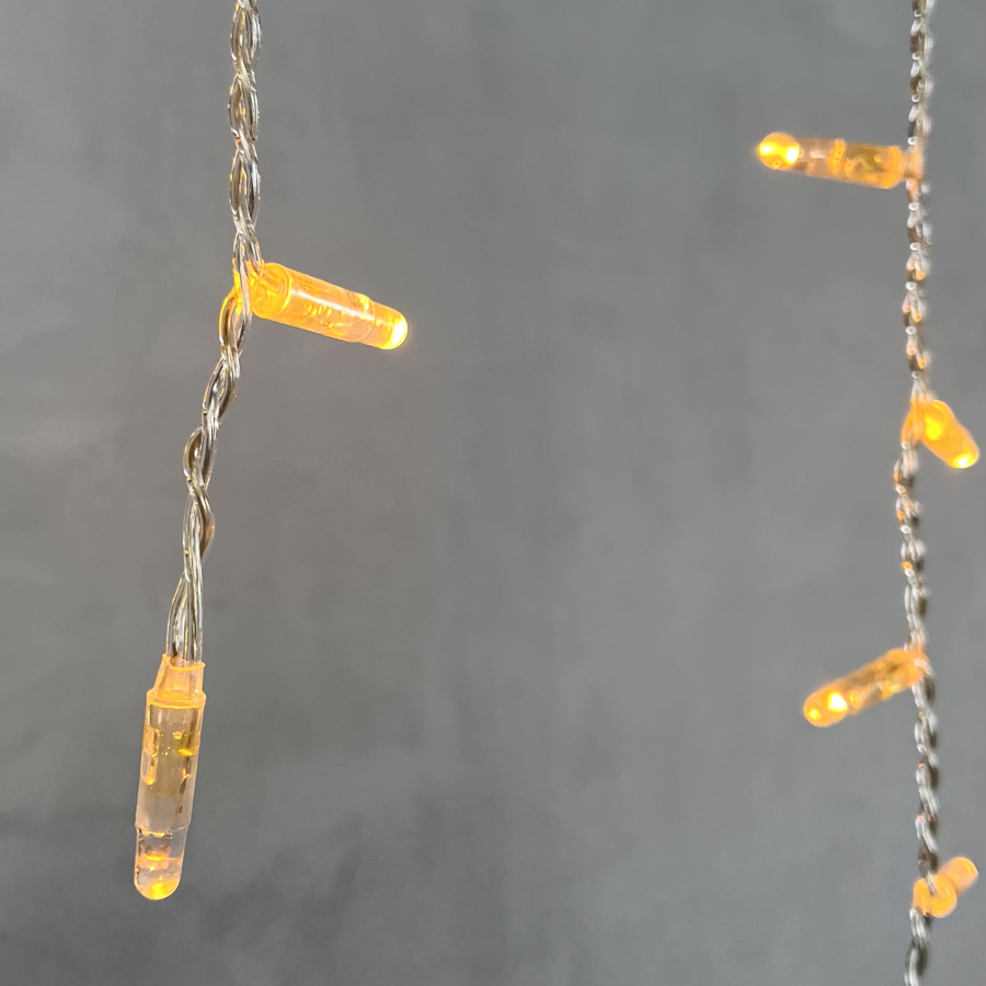 Гирлянда Бахрома с Колпачком 4,9 x 0,5 м Экстра Тепло-Белая 220В, 189 LED, Провод Прозрачный ПВХ, IP65