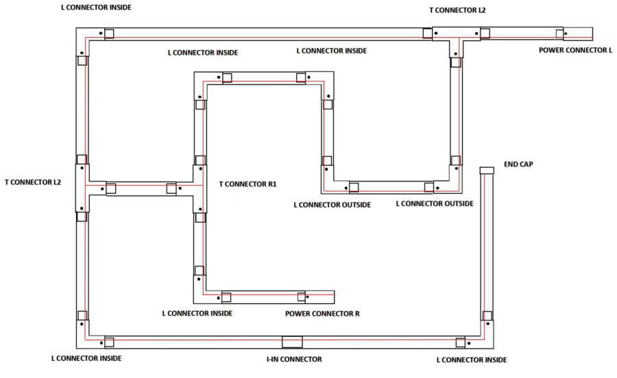 Коннектор для 4-lines трека квадратного "P" токовод, 4TRA Q "P"