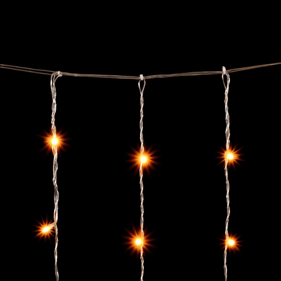 Гирлянда Занавес Облегченный 2 x 3 м Желтый 220В, 600 LED, Провод Прозрачный ПВХ, IP54