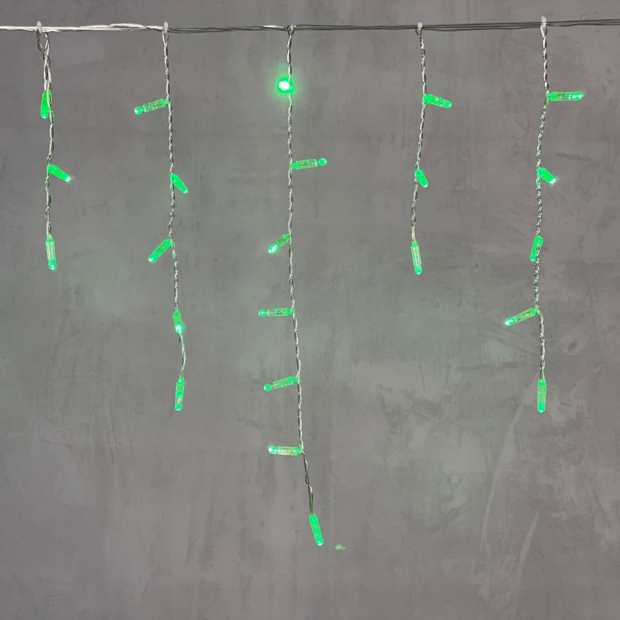 Гирлянда Бахрома с Колпачком 3,1 x 0,5 м Зелёная 220В, 120 LED, Провод Прозрачный ПВХ, IP65