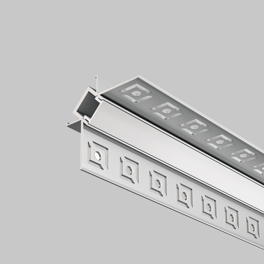 Алюминиевый профиль скрытого монтажа 46x23 для светодиодной ленты Led Strip ALM-4623-S-2M