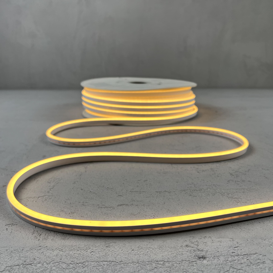 Односторонний Гибкий Неон 8х16мм Тепло-Белый 24В, IP65