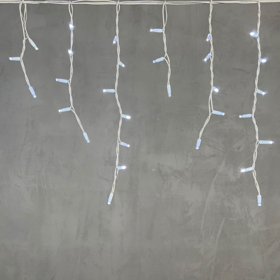 Гирлянда Бахрома 3,1 x 0,5 м Белая 220В, 120 LED, Провод Белый Каучук, IP65