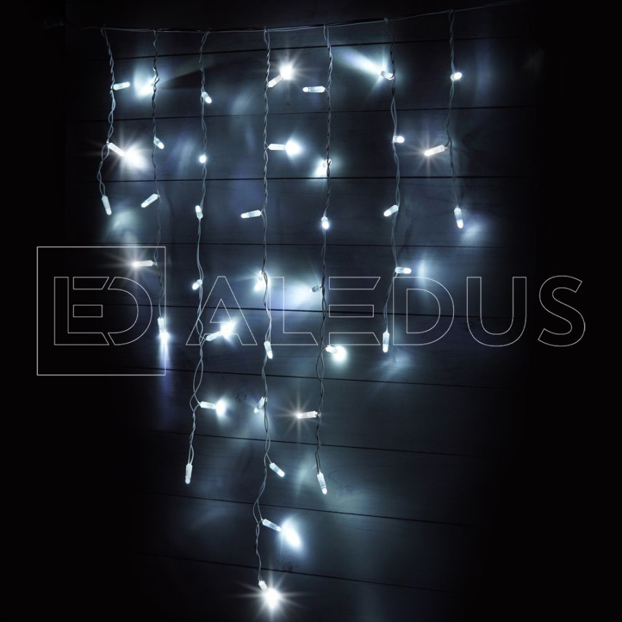 Бахрома (Айсикл) ALEDUS, 220 В, 3x0.9 м, IP65, белый провод, белый, с мерцанием