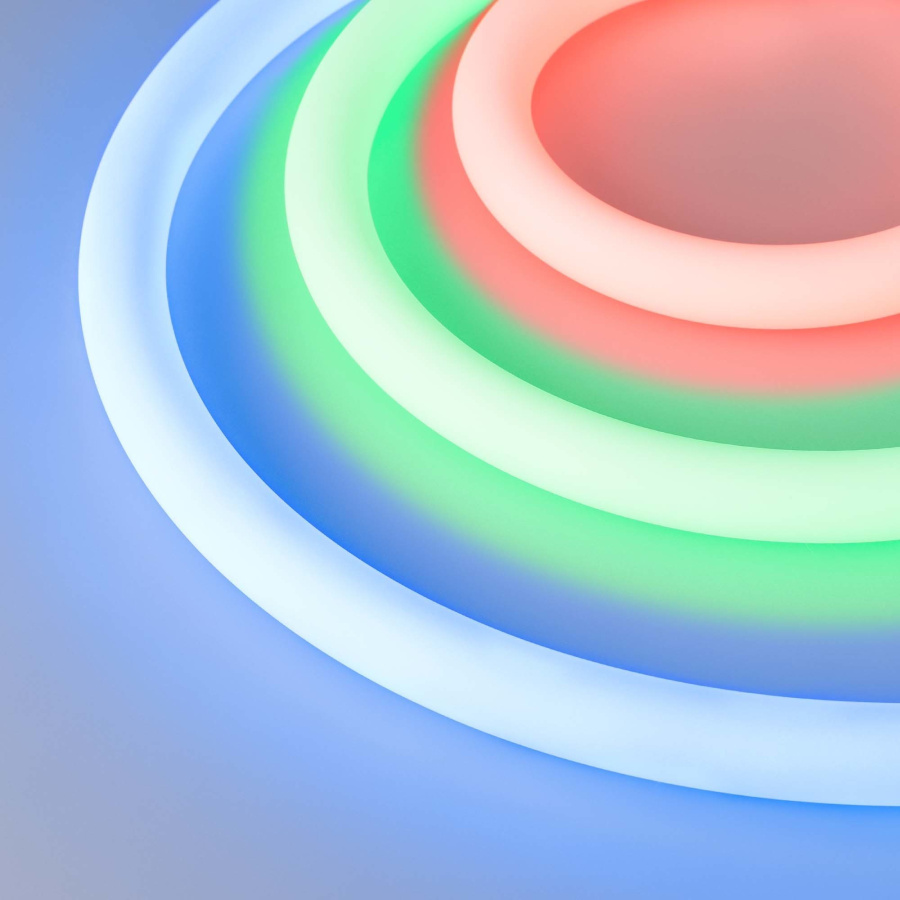 Лента герметичная MOONLIGHT-TOP-F280-D25mm 24V RGB 360deg (14.4 W/m, IP65, 3535, 5m, wire x1) (Arlight, Вывод прямой, 3 года)