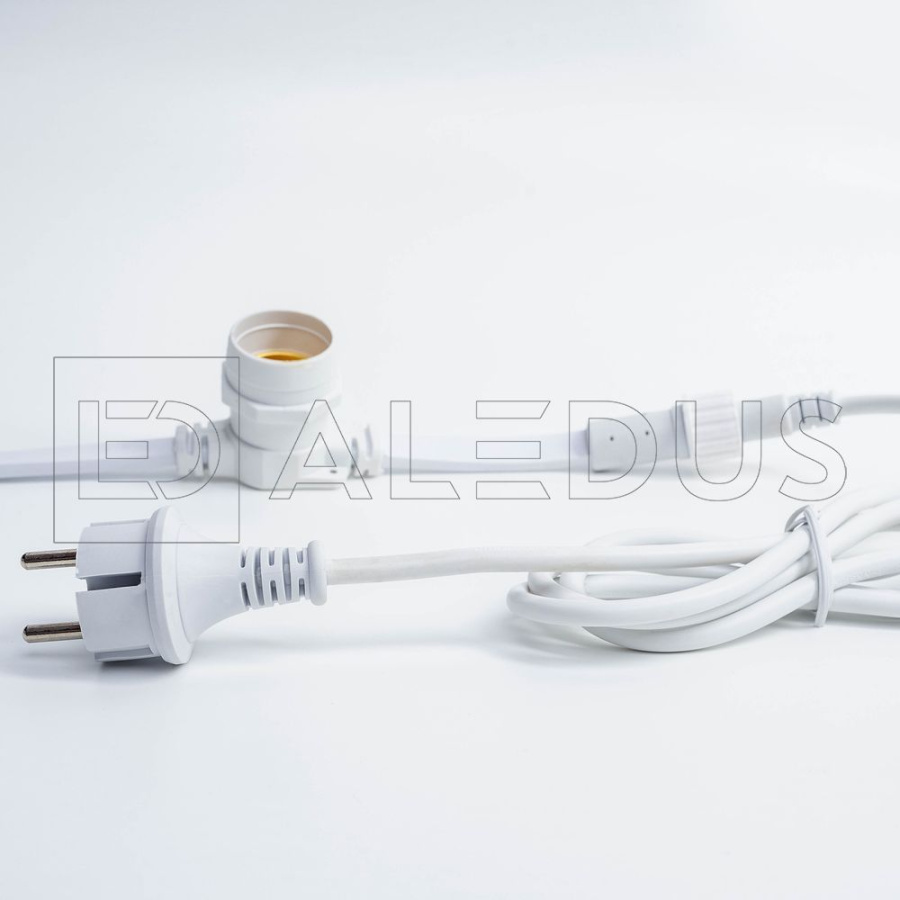 Белт лайт ALEDUS бухта 50 м, белый провод, ПВХ, шаг 40 см, Е27