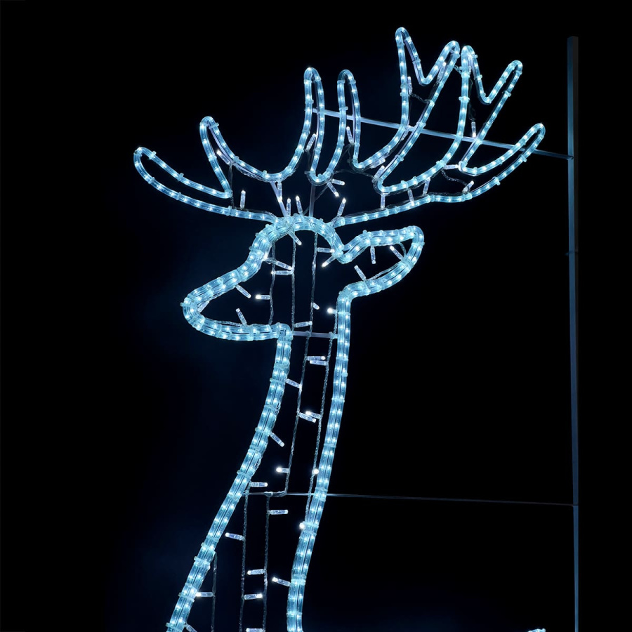 Светодиодная Консоль «Олень в Профиль» 90 х 240 см, Белая, 220В
