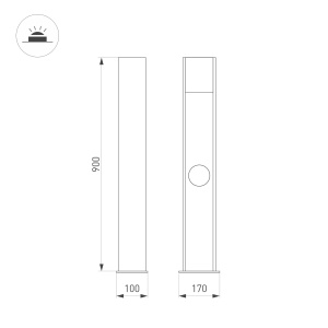 Светильник LGD-SEKVOYA-BOLL-SOCKET-H900-11W Warm3000 (BK, 120 deg, 230V) (Arlight, IP54 Металл, 3 года)