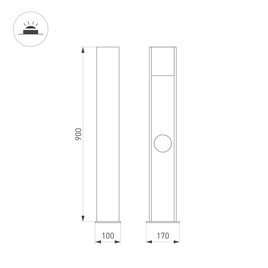 Светильник LGD-SEKVOYA-BOLL-SOCKET-H900-11W Warm3000 (BK, 120 deg, 230V) (Arlight, IP54 Металл, 3 года)